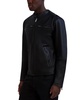 Men's Band-Collar Distressed Leather Jacket
