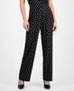 Petite Pull-On Wide-Leg Dot-Print Pants