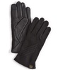 Women's Rib-Knit Leather-Palm Gloves