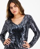 Petite Disco Dot Sequined V-Neck Mini Dress, Created for Macy's