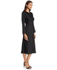 Women's Long-Sleeve Back-Slit Midi Dress