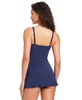 Women's Coastal Color-Block Square-Neck Swim Dress