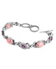 Sterling Silver Rhodochrosite Rhodolite Garnet Concha Link Bracelet, Size Small