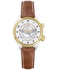 Women's Swiss WASP Tribute Tri-Time Chestnut Leather Strap Watch 33mm
