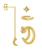 18K Gold Plated Four Piece Single Earring Set