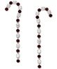 BY NADRI Silver-Tone Crystal Stone Candy Cane Linear Earrings