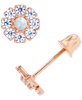 Lab-Grown Opal (1/20 ct. t.w.) & Lab-Grown White Sapphire (1/2 ct. t.w.) Stud Earrings