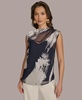 Women's High-Neck Burnout Blouse 