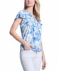 Women's Printed Moss Crepe Flutter-Sleeve Top