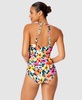 Women's Floral-Print High-Neck One-Piece Swimsuit