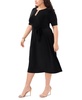 Plus Size Tie-Waist Hardware A-Line Dress