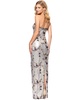Women's Floral Sequined Strapless Gown