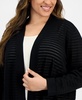 Plus Size Shadow-Striped Open-Front Cardigan