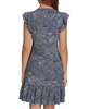 Women's Printed Flutter-Sleeve Shift Dress