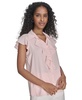 Women's Ruffled Flutter-Sleeve Button-Front Blouse