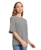 Women's Elbow Ruffle Sleeve Crew Neck Top 