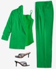 Women's Ruched-Sleeve Blazer, Satin Cowlneck Top & Wide-Leg Pants, Exclusively at Macy's