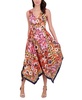 Women's V-Neck Handkerchief-Hem Midi Dress
