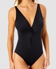 Women's Plunge-Neck Twist-Front One-Piece Swimsuit