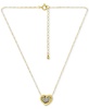 Cubic Zirconia Cluster Heart Pendant Necklace in Sterling Silver, 16" + 2" extender, Exclusively at Macy's