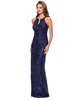 Women's Sequin Floral Halterneck Gown