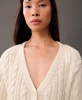 Women's Buttoned Knit Braided Cardigan