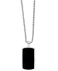 EFFY® Men's Black Agate Dog Tag 22" Pendant Necklace in Sterling Silver