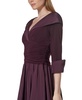 Petite Mixed Materials 3/4-Sleeve Fit & Flare Dress