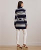 Women's Striped Belted Cotton-Blend Cardigan