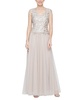 Women's Embroidered Cap-Sleeve Tulle Gown