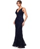 Women's Embellished Soutache Lace Sleeveless Gown