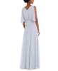 Plus Size V-Neck Split Sleeve Blouson Bodice Maxi Dress