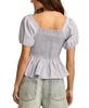 Women's Cotton Puff-Sleeve Peplum Top