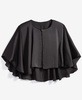 Women's Satin Capelet Evening Wrap with Closure