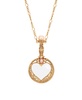 Gold-Tone Pink Imitation Pearl Magnifying Glass Necklace