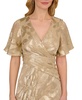 Adrianna Papell Women's Foil Leaf Draped Gown