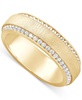Men's Diamond Border Textured Eternity Band (1 ct. t.w.) in 10k White, Yellow or Rose Gold