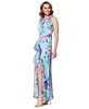 Women's Back-Tie Halter Ruffled Gown