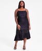 Trendy Plus Size Sleeveless Ruffle-Hem Lace Dress, Exclusively at Macy's 