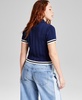 Women's Polo-Collar Short-Sleeve Sweater, Exclusively at Macy's 