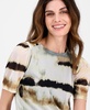 Women's Watercolor-Print Elbow-Sleeve Top