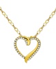 Cubic Zirconia Open Heart Pendant Necklace in 18k Gold-Plated Sterling Silver, 16" + 2" extender, Created for Macy's