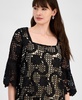 Women's Lace Square-Neck Bell-Sleeve Dress