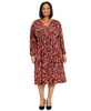Plus Size Smocked-Trim Long-Sleeve Dress