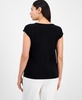 Women's Scrunch-Front Cap-Sleeve Top, Regular & Petite Sizes