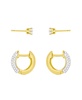 Clear Crystal Hoop and Stud Duo Earrings Set