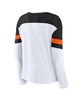 Women's White/Black Philadelphia Flyers Frozen Long Sleeve Notch Neck T-Shirt