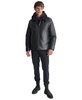 Men's Faux Leather Jacket with Removable Faux Fur Bib