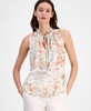 Women's Floral-Print Ruffle-Collar Blouse