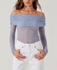 Women's Sheer Lace Diamante Off-The-Shoulder Top